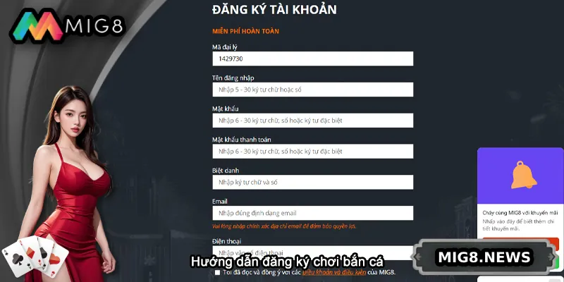 Hướng dẫn đăng ký tài khoản tại MIG8