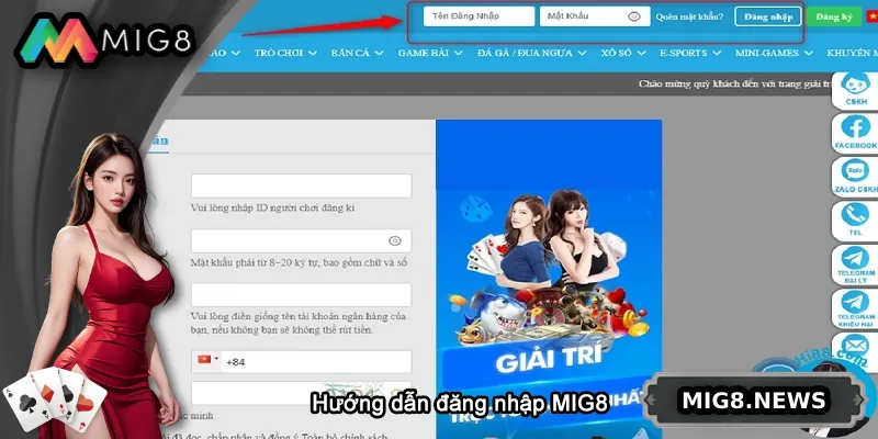 Hướng dẫn đăng nhập MIG8 chi tiết